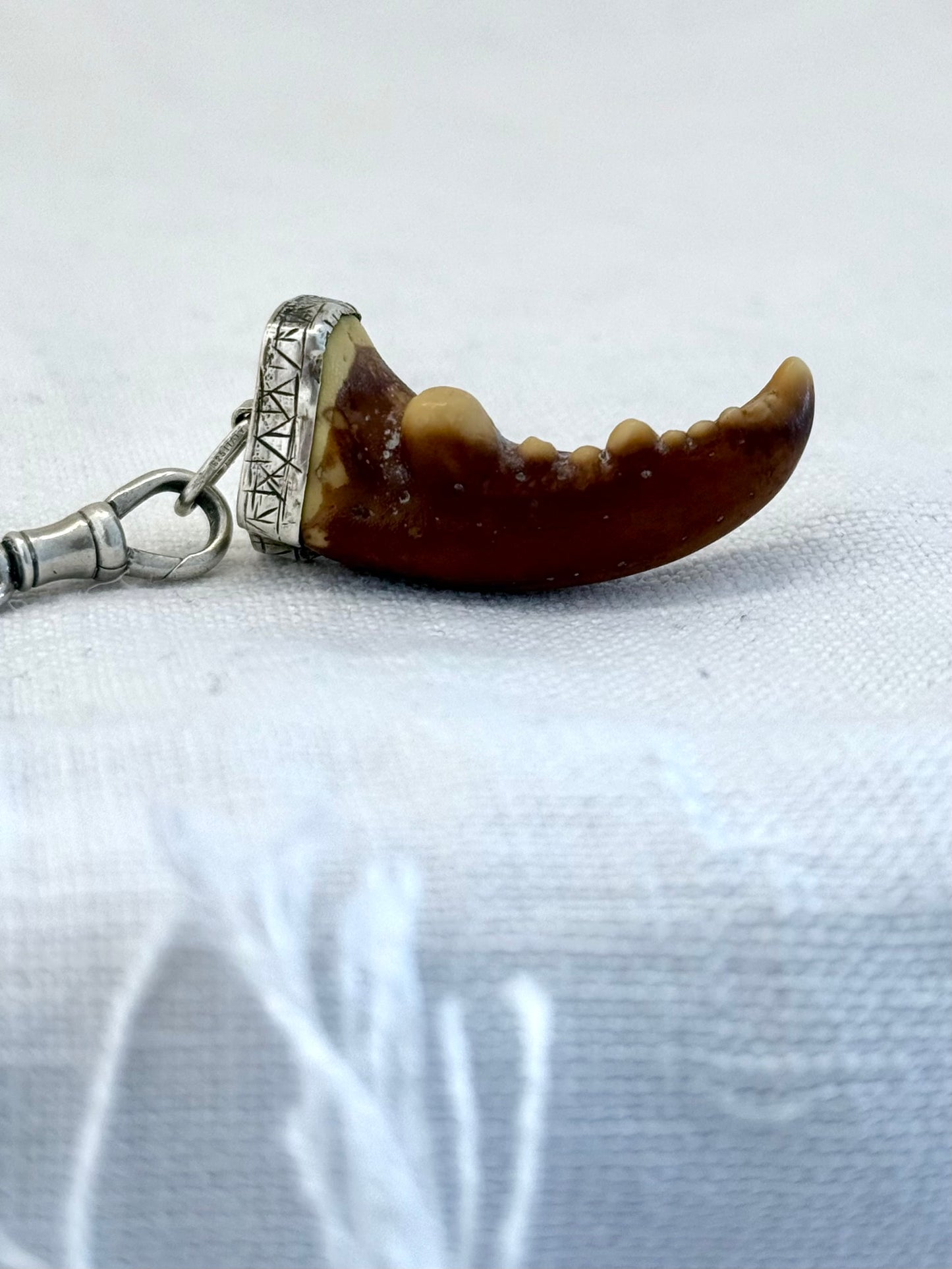 .1900s .925 Antique Vintage Artisan made Lobster Claw lucky charm talisman pendant