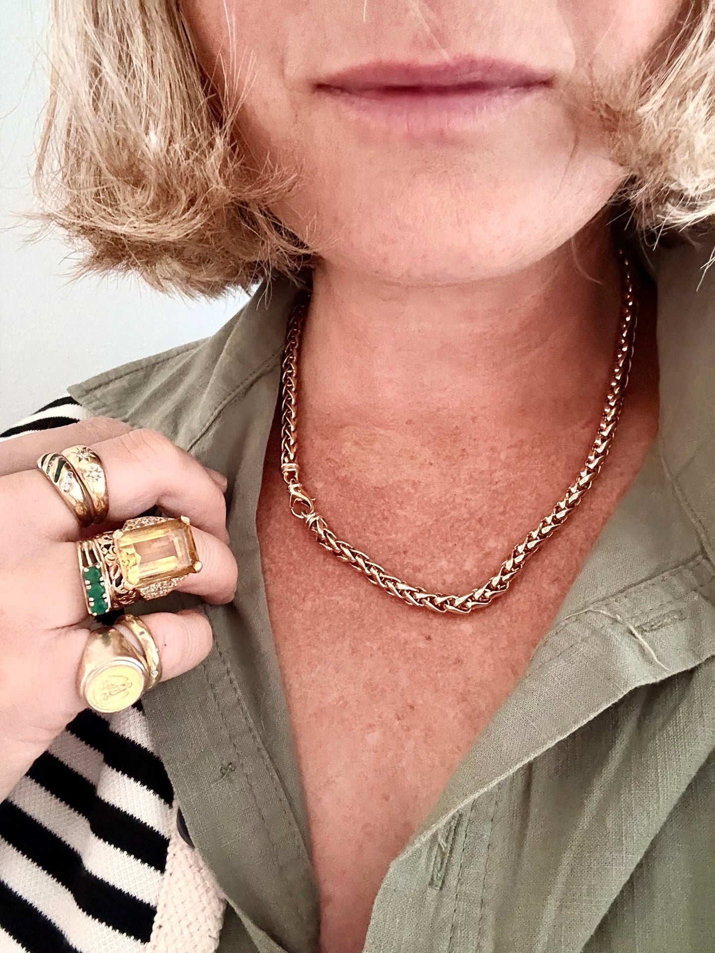 .1980s .1990s .375 gold .6mm wide modernist chunky yellow 9ct gold thick rope weave Italian luxurious gold chain necklace