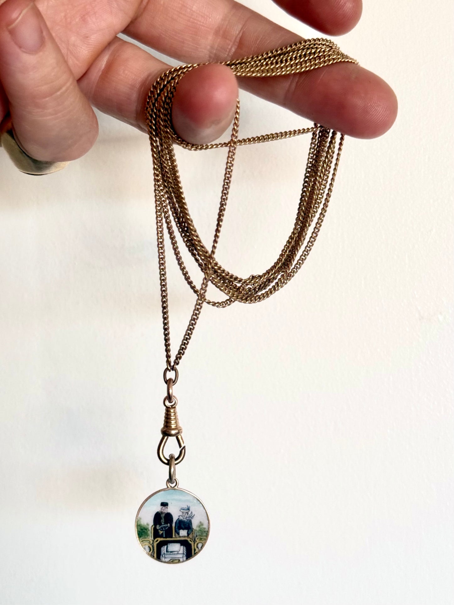 .152cm .1890s .1900s antique Edwardian rolled gold sought after historical long chain guard muff chain longuard gold chain necklace