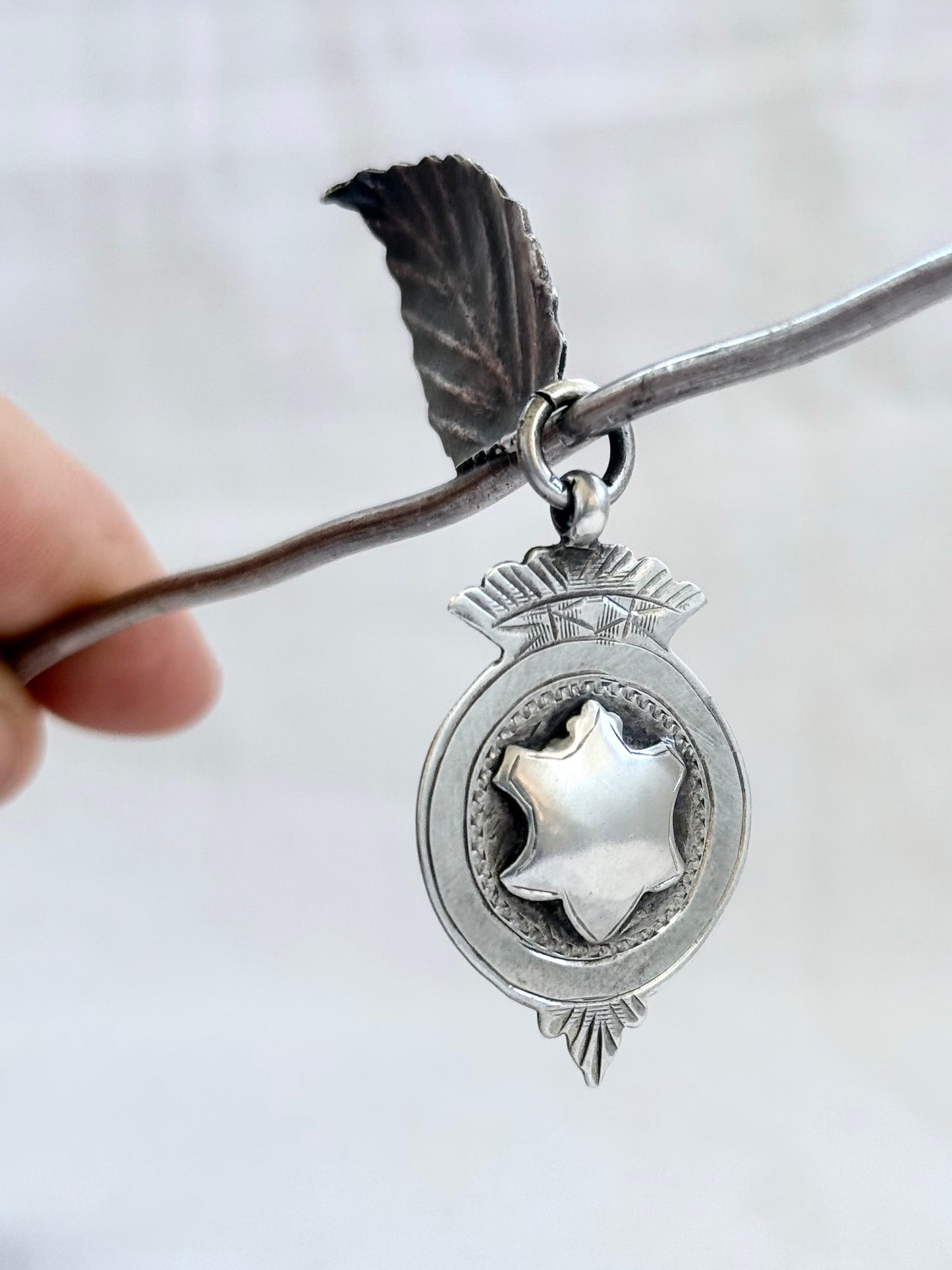 .1928. 1932 .925 awards fob medal Birmingham Sterling Silver crested crown fob medallion