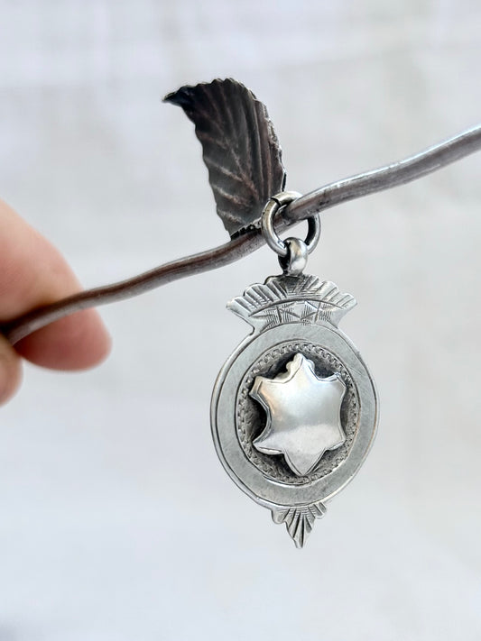 .1928. 1932 .925 awards fob medal Birmingham Sterling Silver crested crown fob medallion