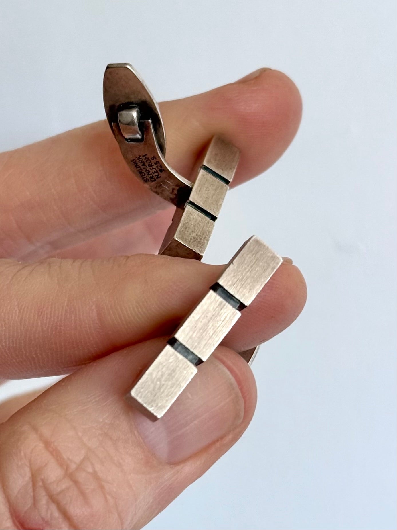 .1960s .925 Danish Designer Scandinavian mid century modern sought after Niels Erik From sterling silver cufflinks cuff links