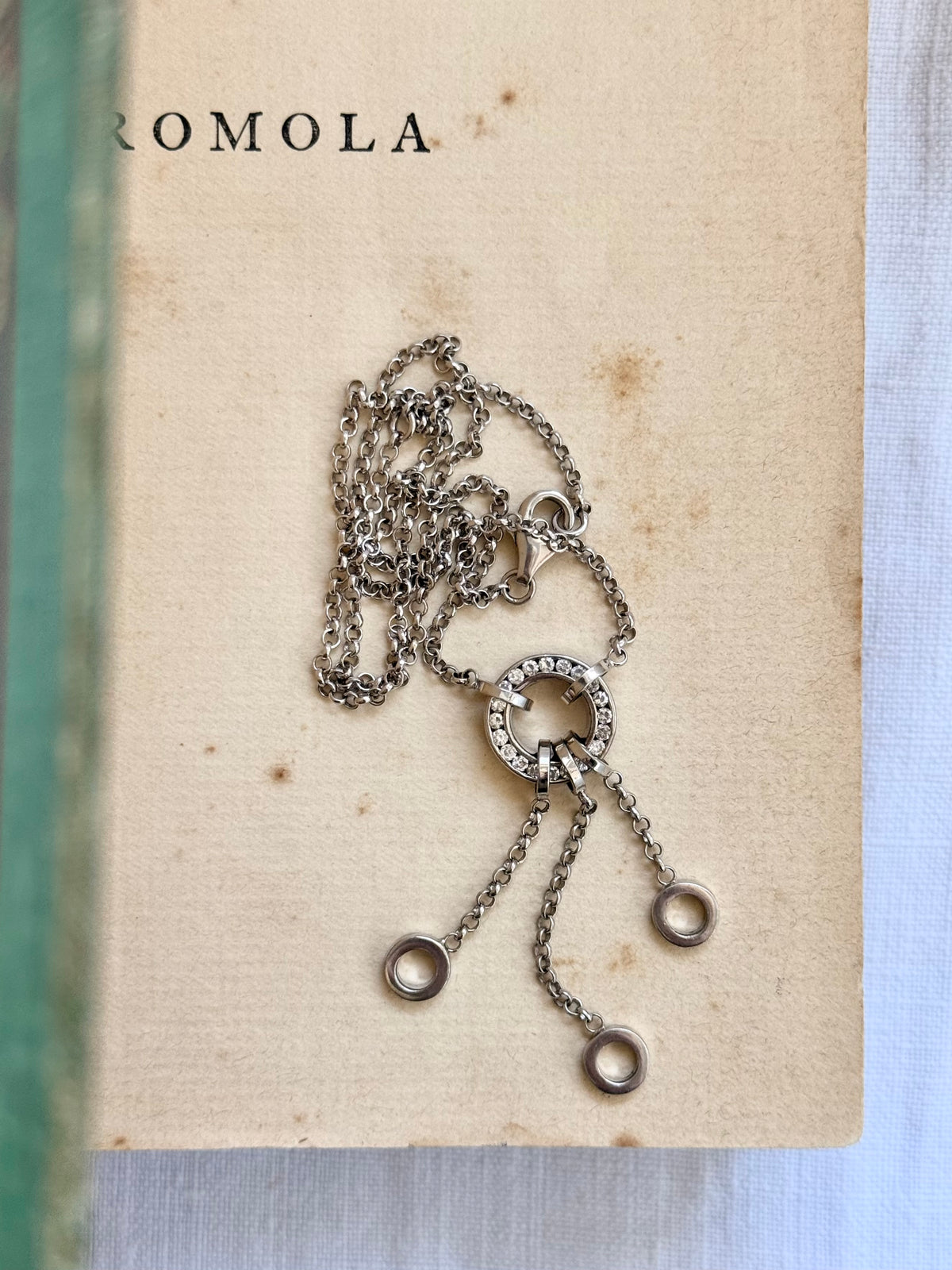 .925 Italian Giorgio Martello of Milano Italy silver charm dangle chain necklace