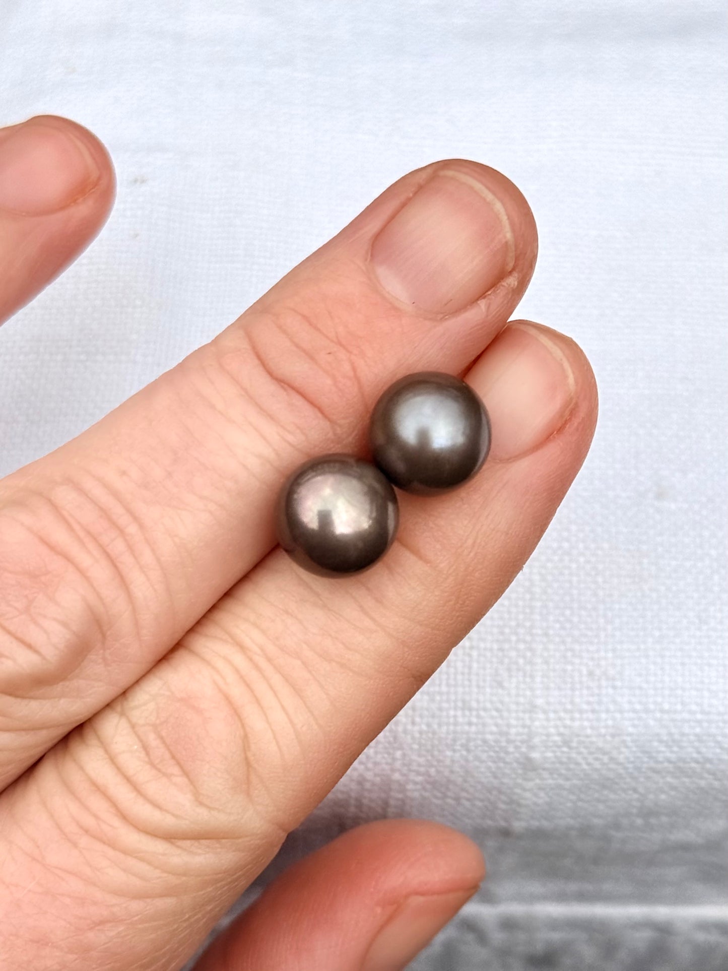 .10mm large pearl .925 luxury Black Purple Tahitian pearl luxurious post stud earrings