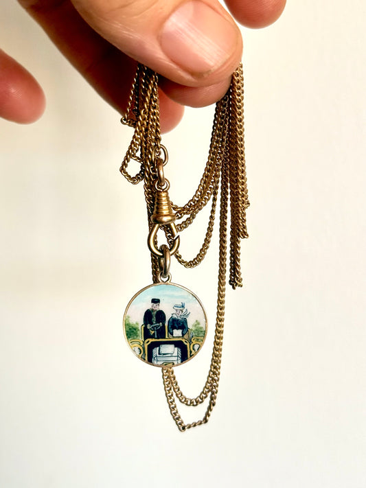 .152cm .1890s .1900s antique Edwardian rolled gold sought after historical long chain guard muff chain longuard gold chain necklace