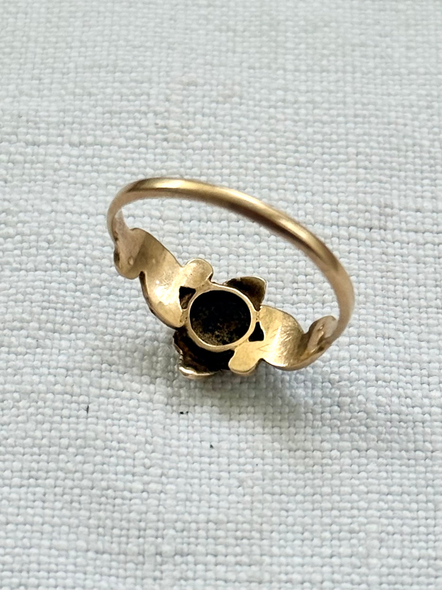 .1890s .1900s .375 .9ct antique buttery gold turquoise seed pearl grecian grape leaf Victorian gold sweetheart symbolic memory treasure ring