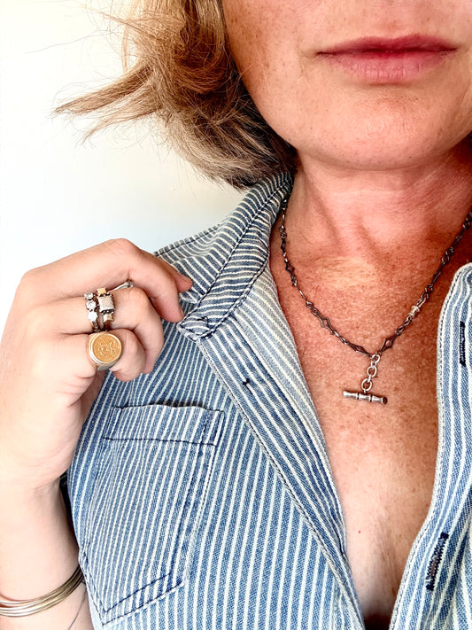 .925 antique revival solid silver fancy multiple link fob chain Modernist diamond and mariners link sterling silver Belle Epoque revival fancy watch chain necklace