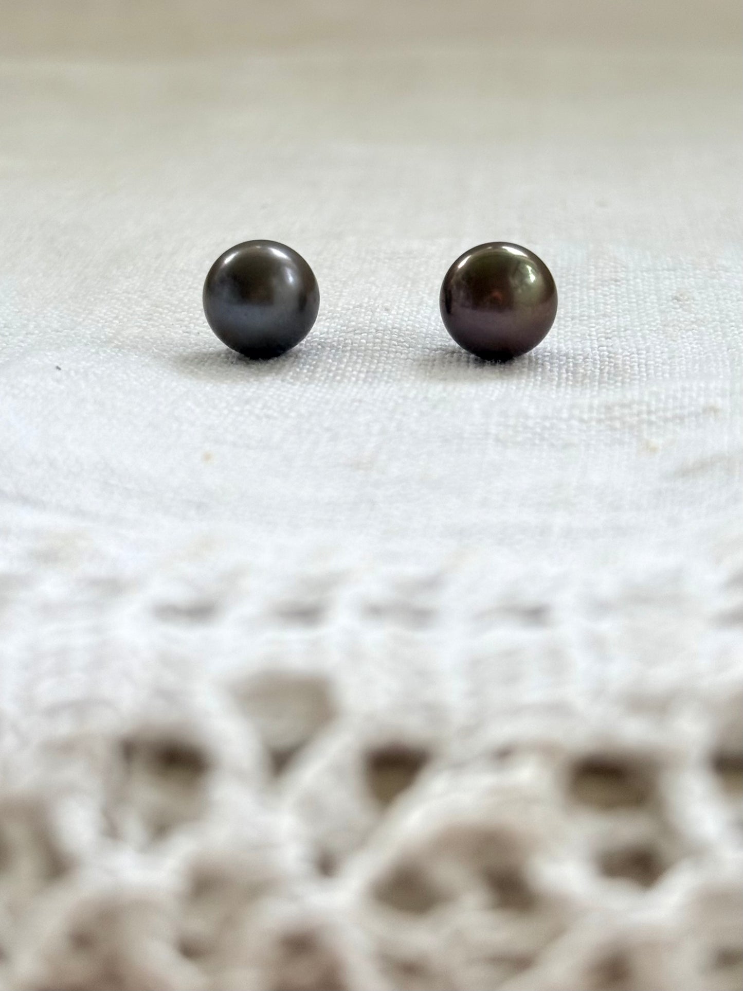 .10mm large pearl .925 luxury Black Purple Tahitian pearl luxurious post stud earrings