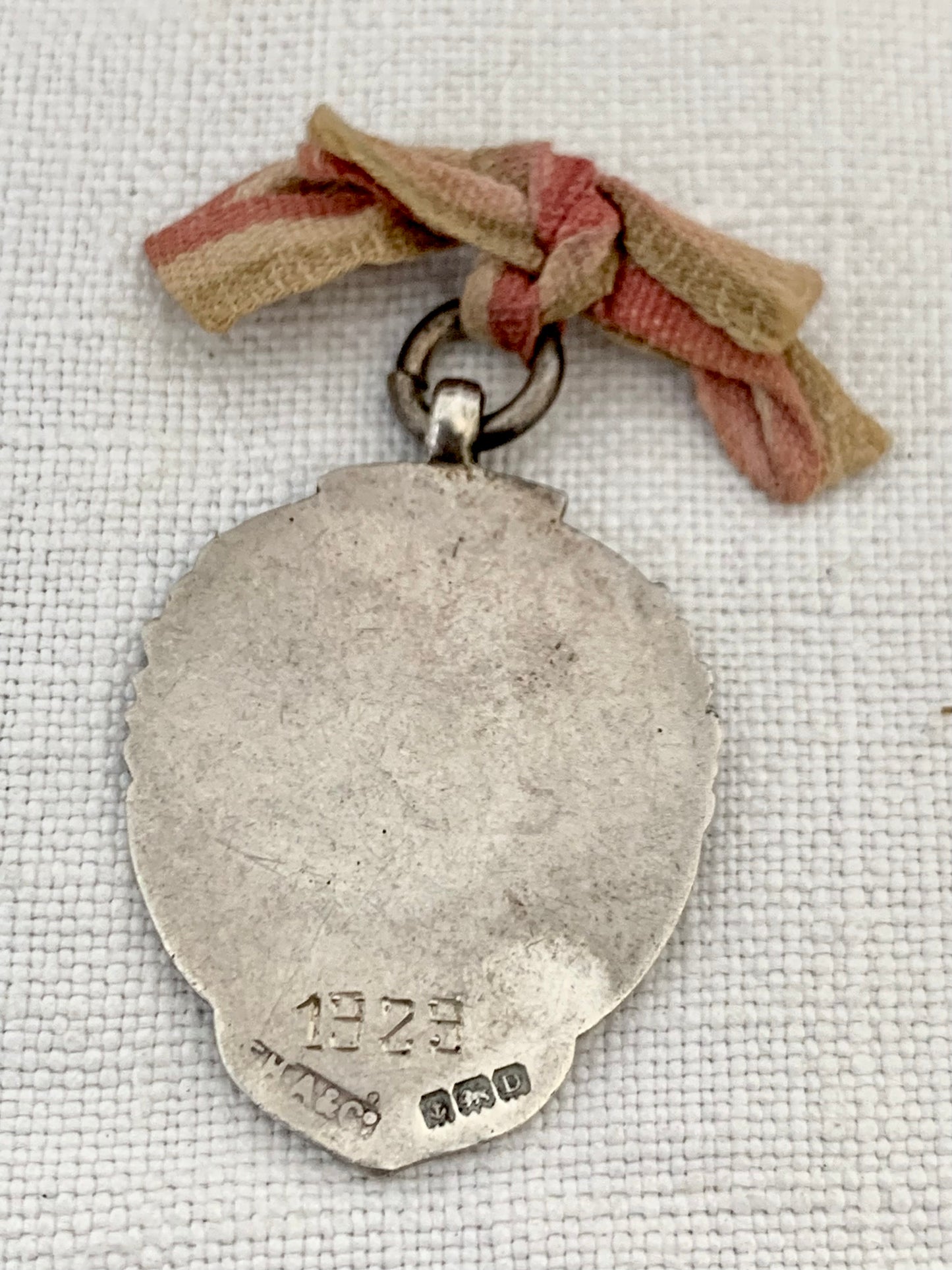 .925 1920’s circa 1928 awards football medal perfect sterling silver sports awards medallion fob medal