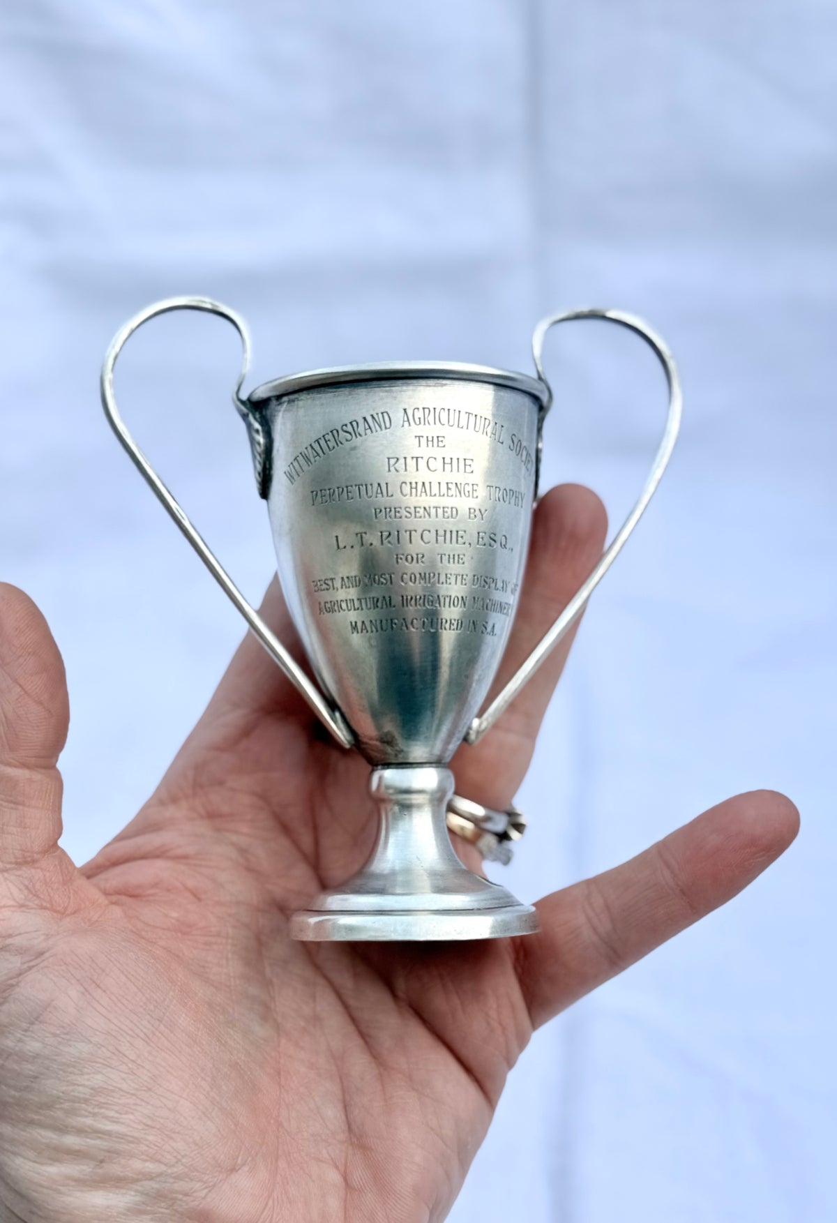 .1958 .925 Sterling Silver Witwatersrand Agricultural Show awards cup