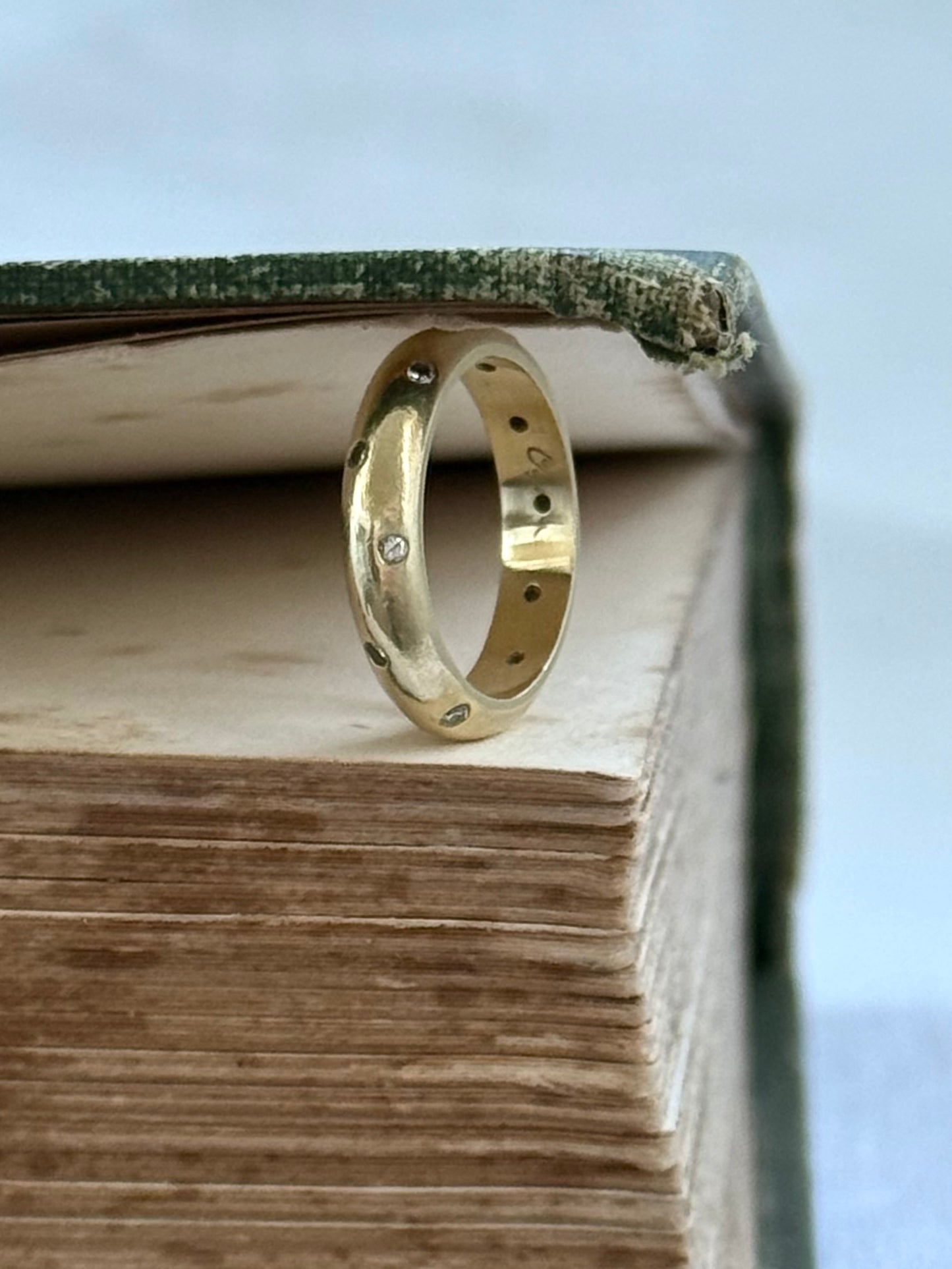 .12 diamond .18ct gold South African designer modernist luxury eternity ring band