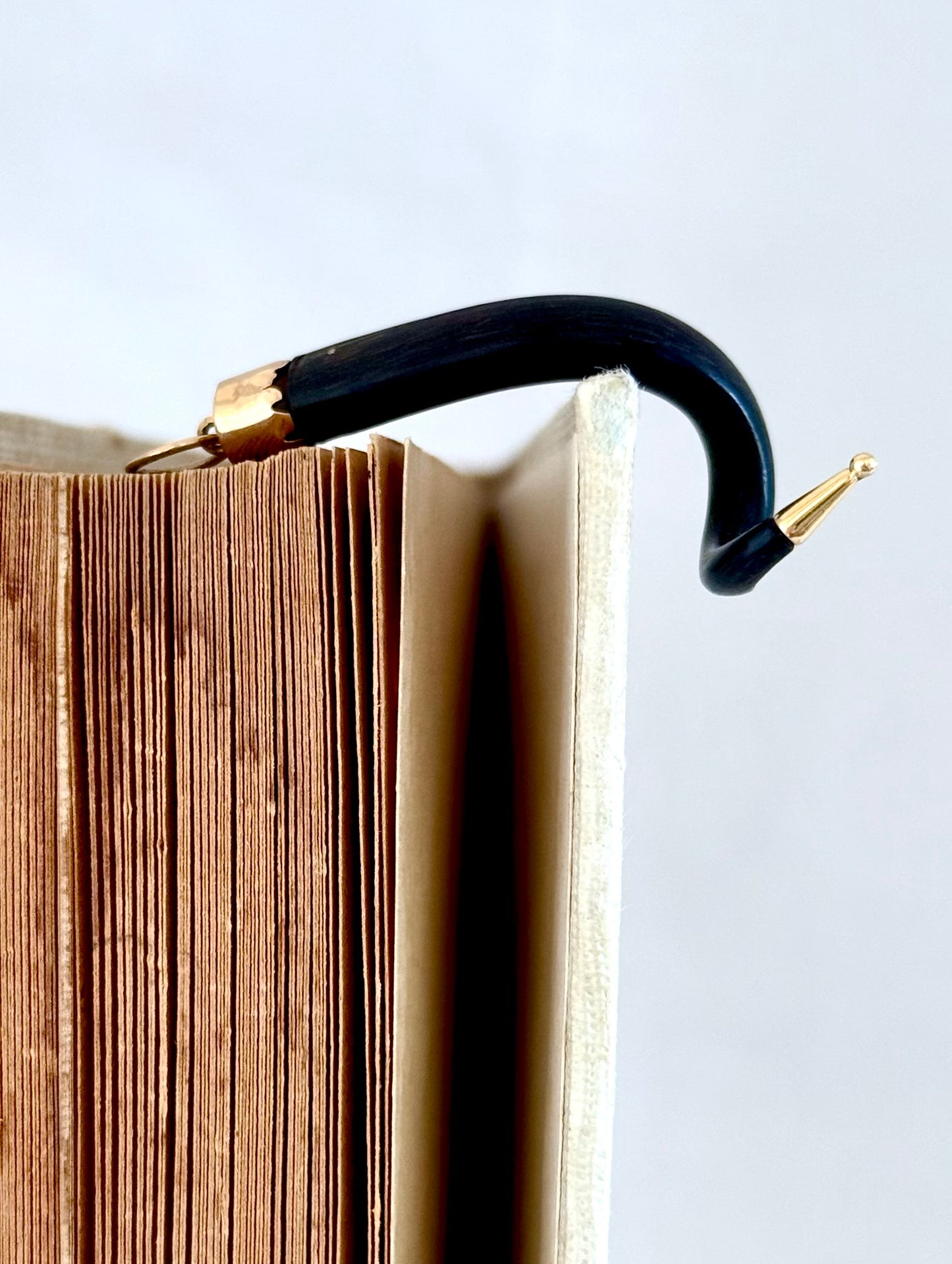 .14ct .1880s .1920s .585 gold and natural spiral twist horn amulet pendant