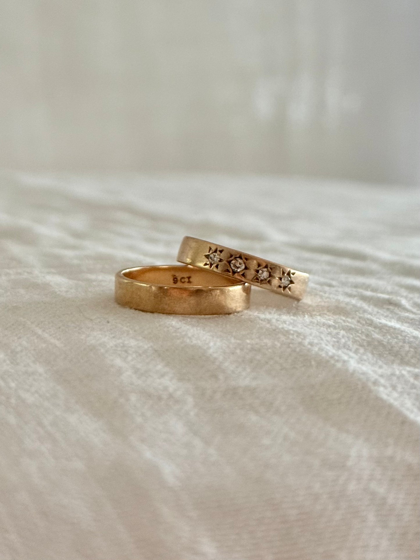 .375 .3.8mm wide .9ct yellow gold classic heirloom solid gold ring band