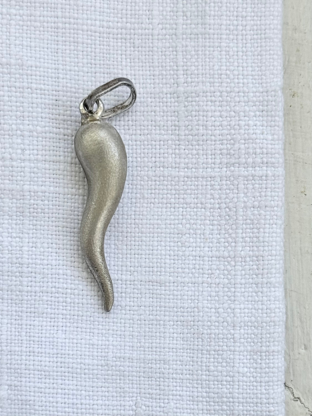 .1970s .925 Horn of Plenty Italian lucky charm talisman token large charm pendant