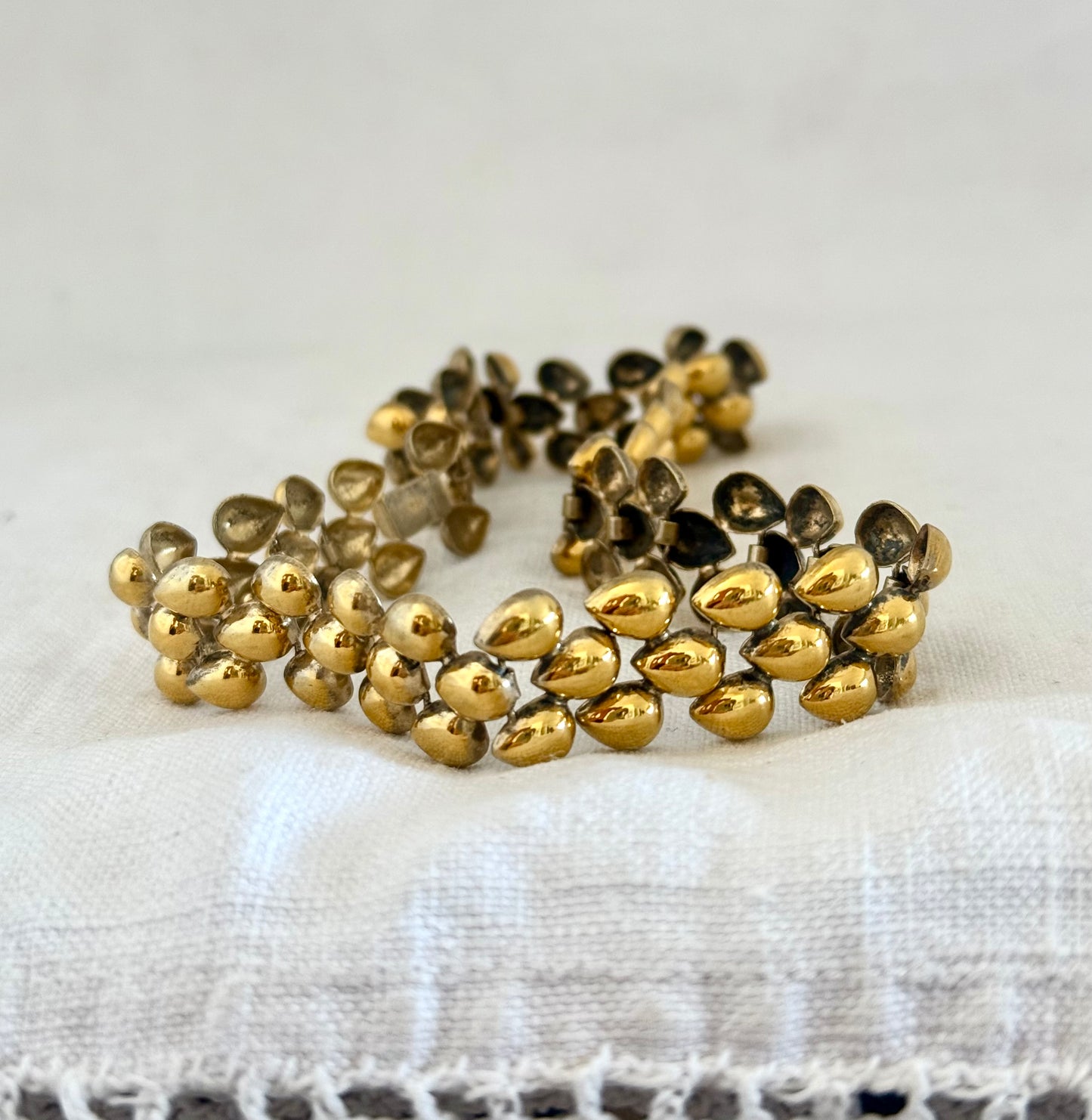 .1950s .835 gold fill modernist choker chain European silver fancy form necklace