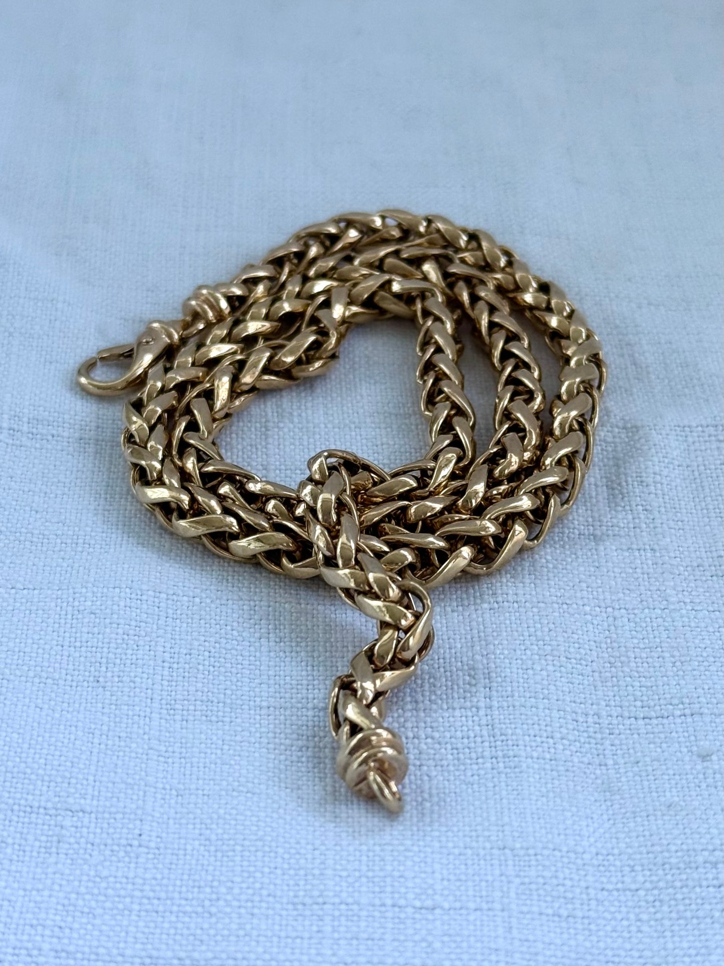 .1980s .1990s .375 gold .6mm wide modernist chunky yellow 9ct gold thick rope weave Italian luxurious gold chain necklace
