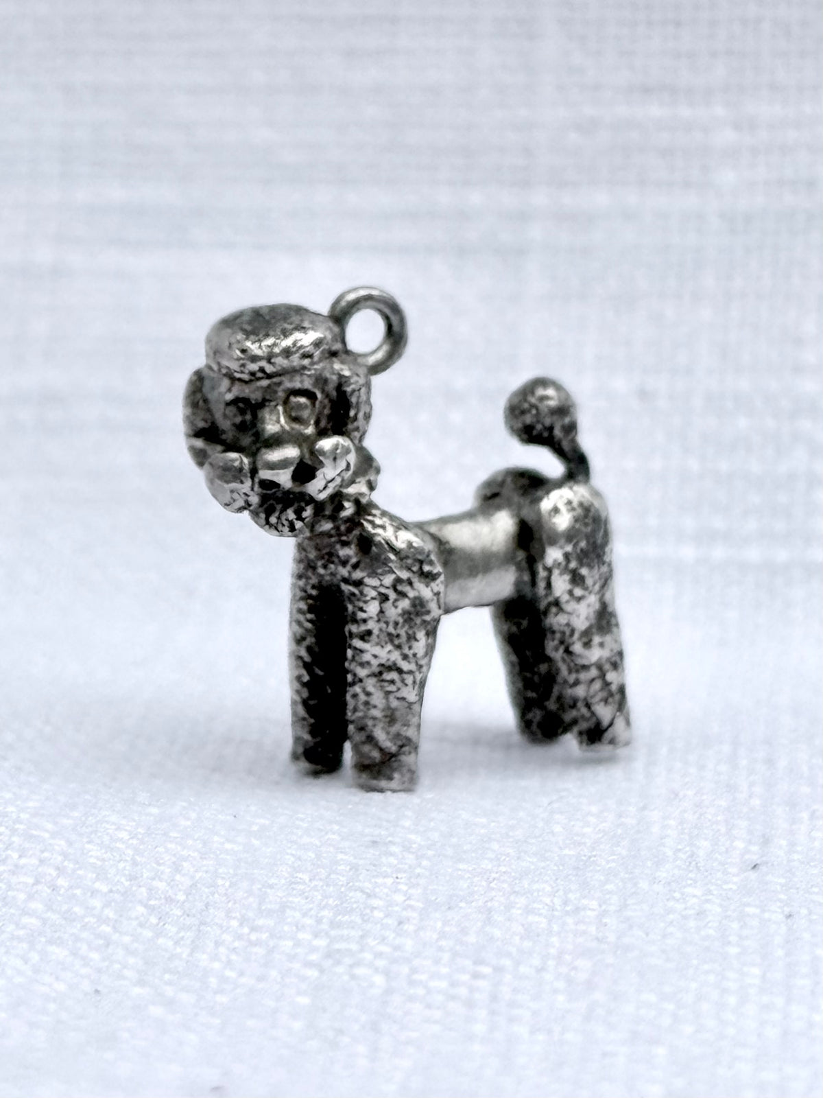 .925 silver well sized sweetest French Poodle dog retro quirky charming solid silver larger charm pendant