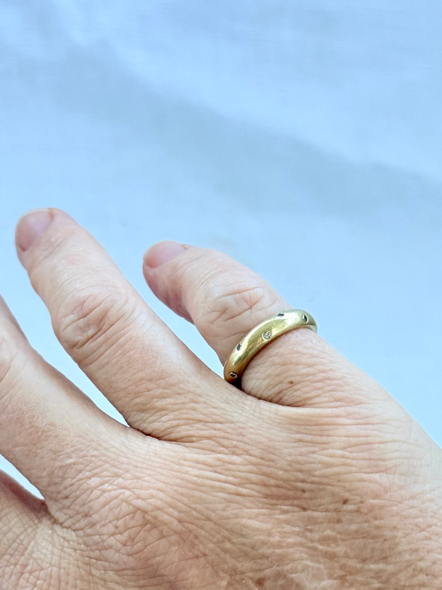 .12 diamond .18ct gold South African designer modernist luxury eternity ring band