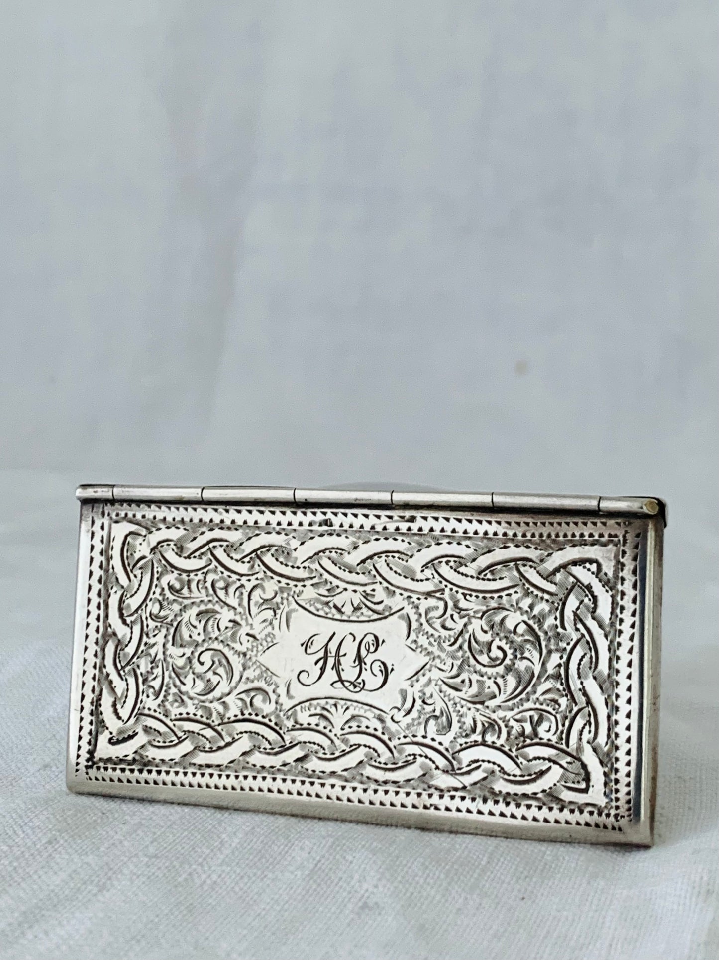 .925 1923 Art Deco Victorian revival Novelty sterling silver hallmarked envelope calling card case