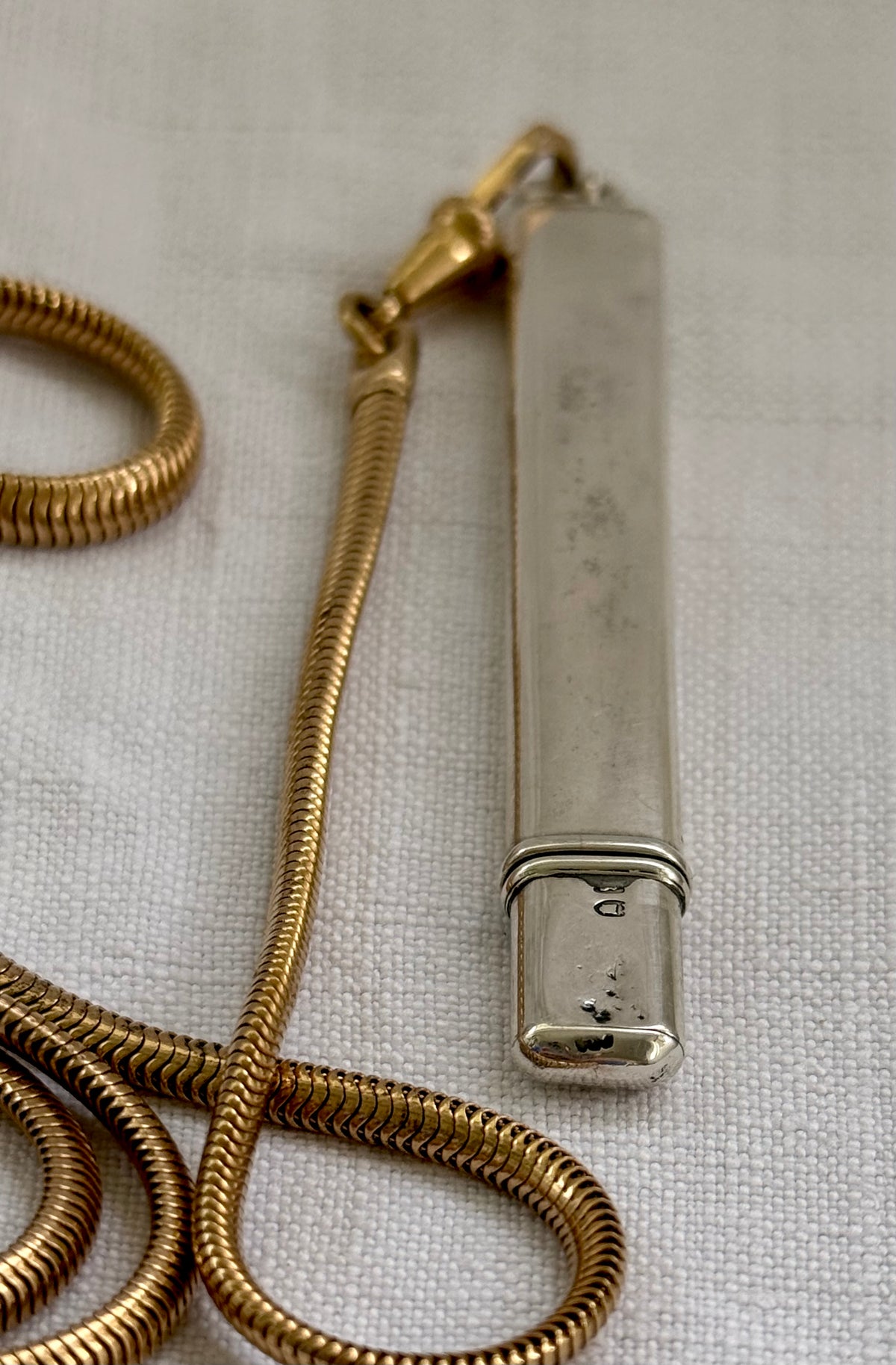 .1900s .925 antique hallmarked sterling silver Carpenter pencil chatelaine pendant useful item