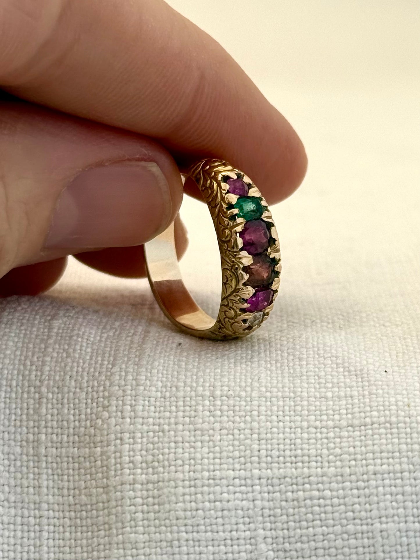 .14ct .1890s .1900s antique yellow gold REGARD love token symbol late Victorian early Edwardian gold ring