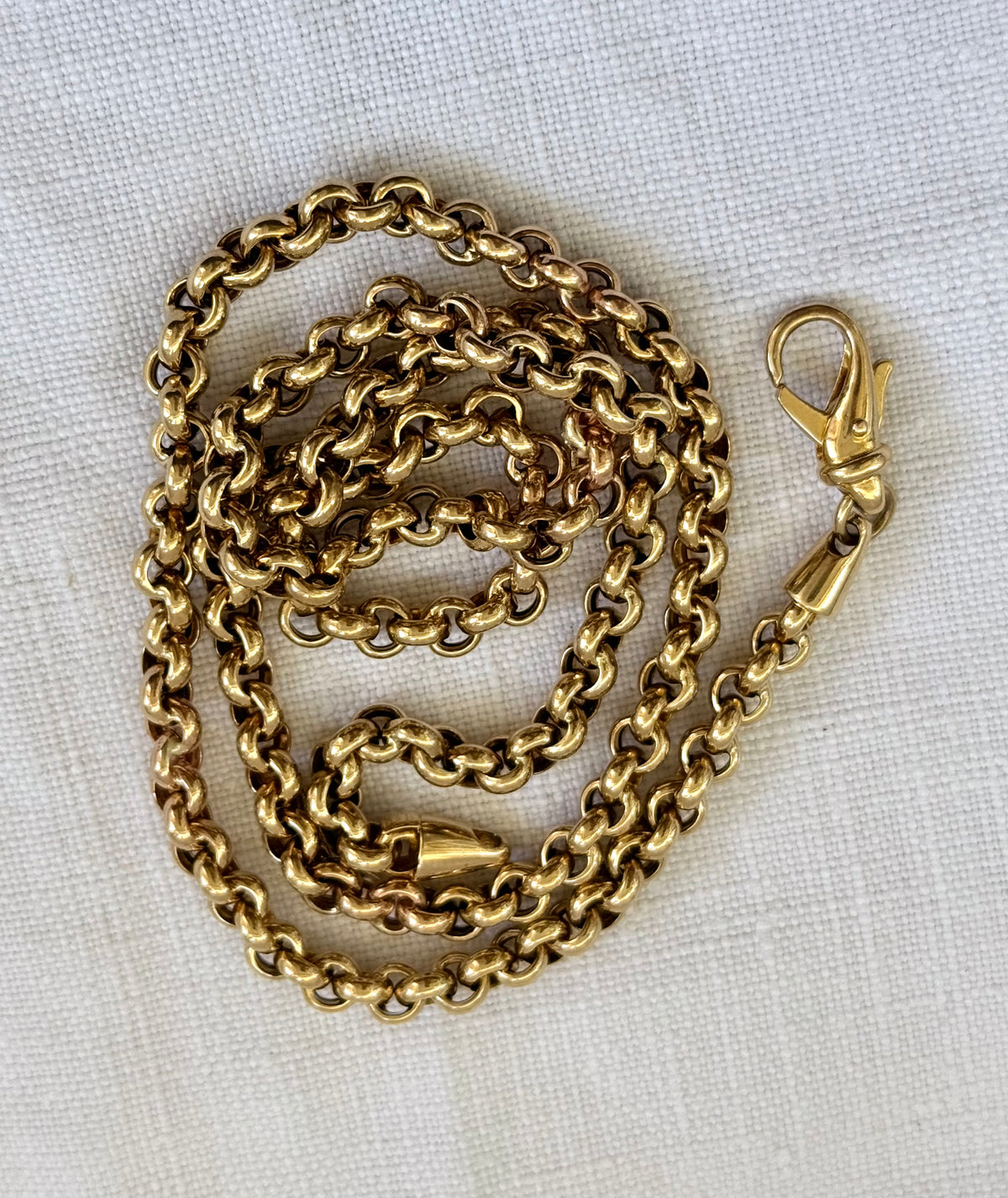.1980s .1990s .375 classic gold luxury Italian rolo modernist chunky yellow 9ct gold thick luxurious gold rolo round Italy UNOAERRE designer cable chain necklace