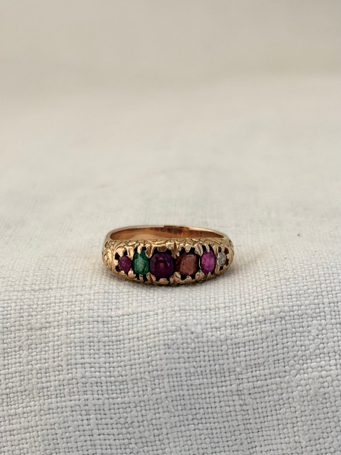 .14ct .1890s .1900s antique yellow gold REGARD love token symbol late Victorian early Edwardian gold ring