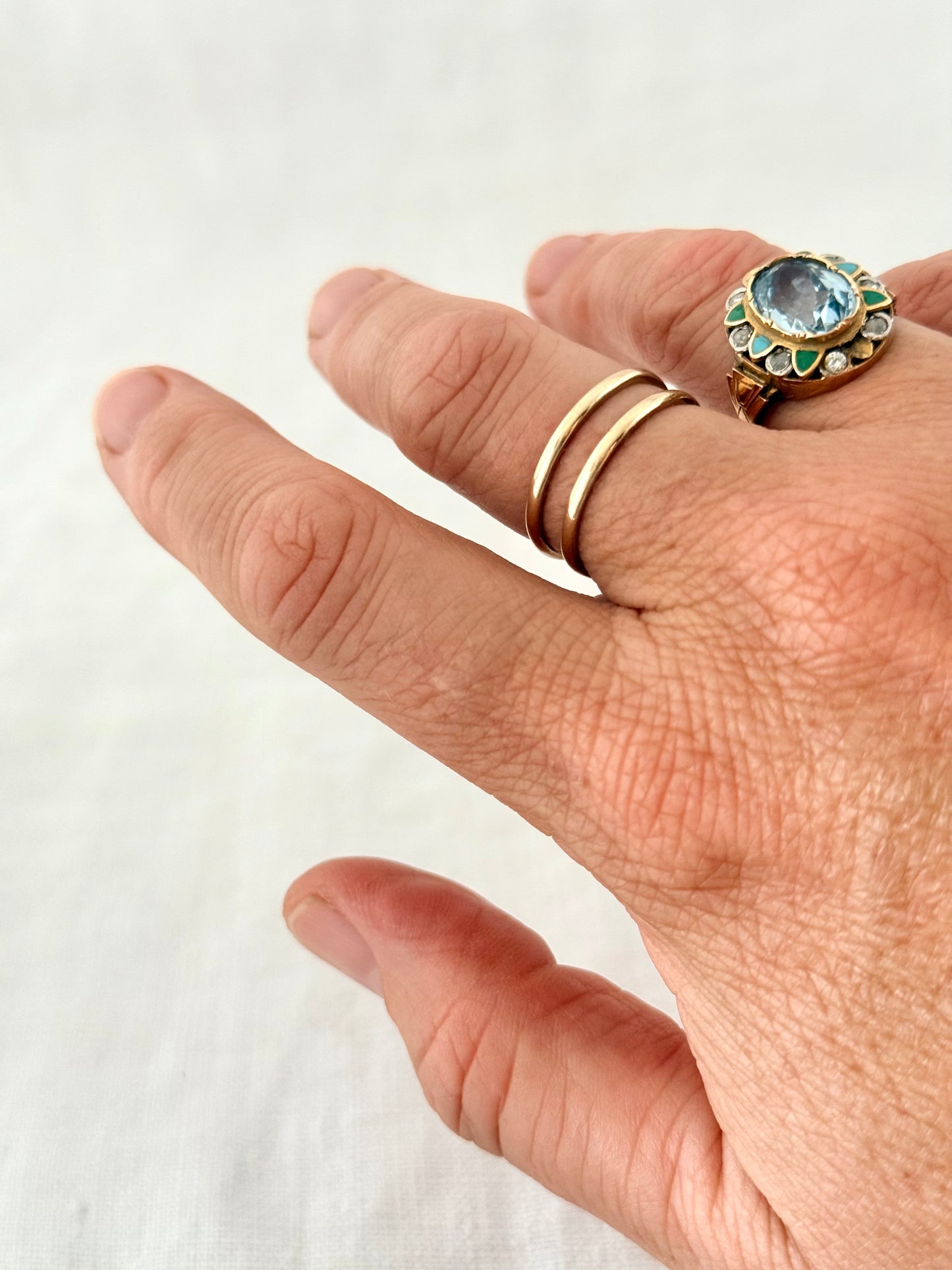 .375 .9ct warm yellow gold classic 1.8mm wide gold stack ring band