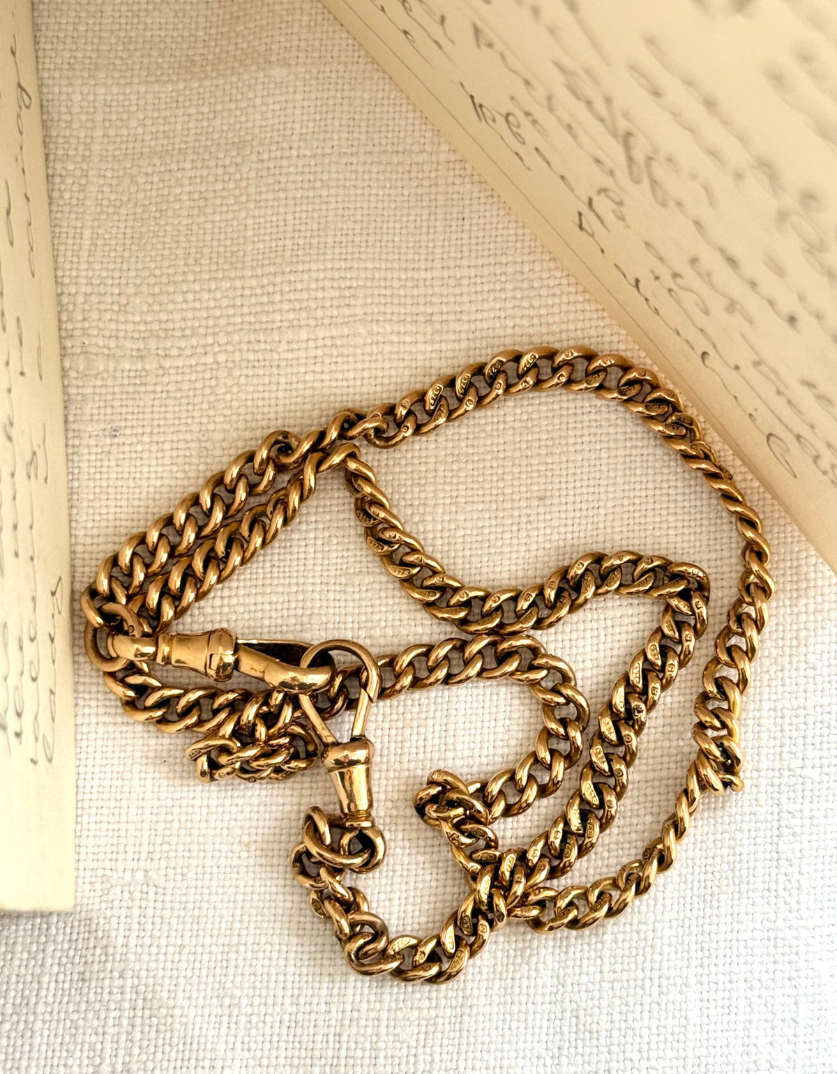 .1920 .375 .9ct antique desirable Edwardian graduated solid gold hallmark 375 gold fob chain necklace