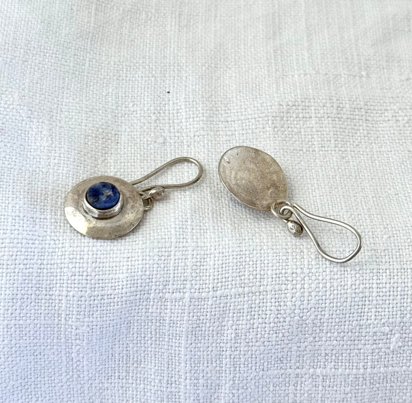 .925 Lapis Lazuli artisan made drop dangle earrings