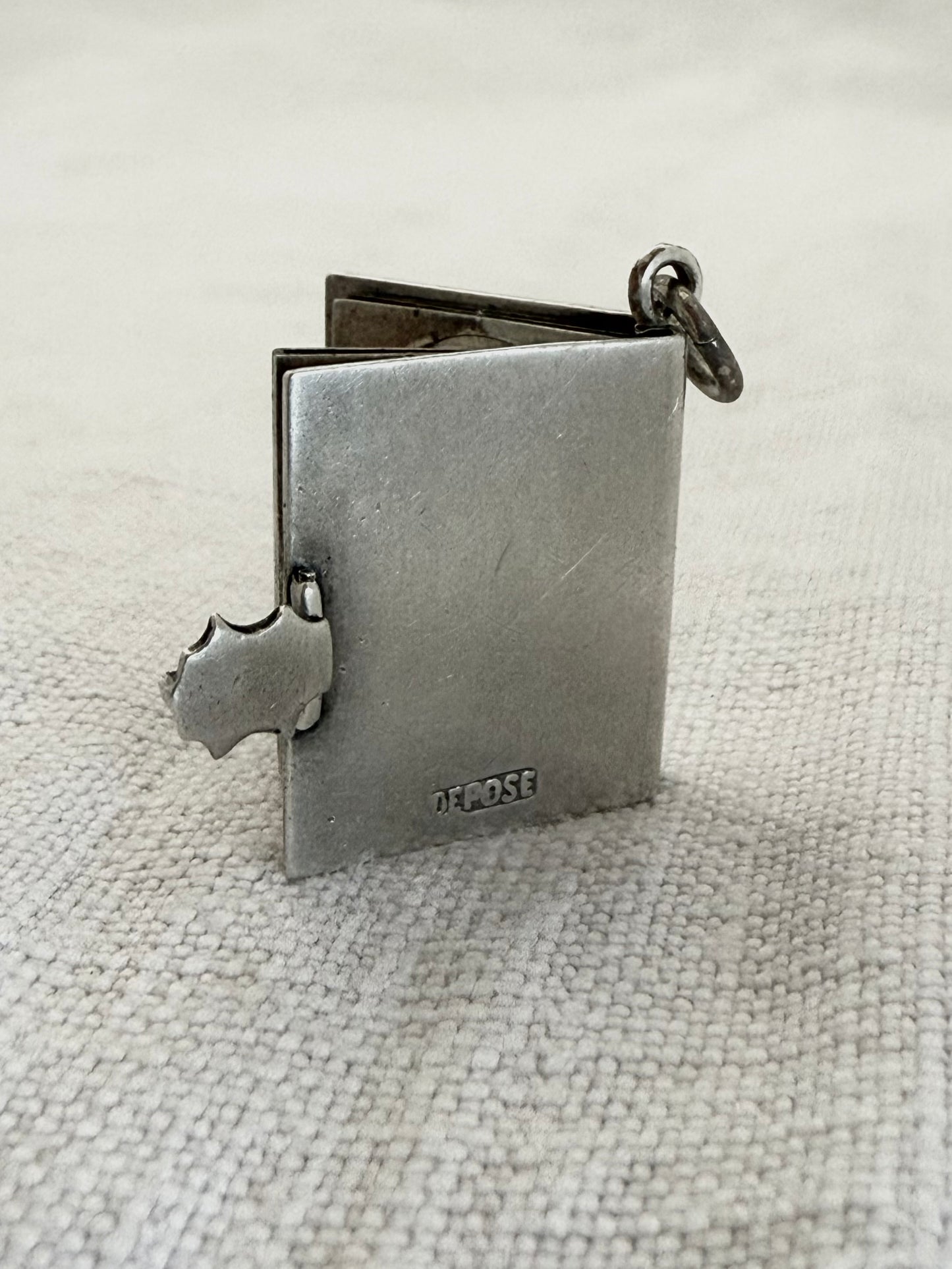 .925 1900s Art Nouveau French silver souvenir book form photo locket antique collectors Belle Epoque booklet pendant