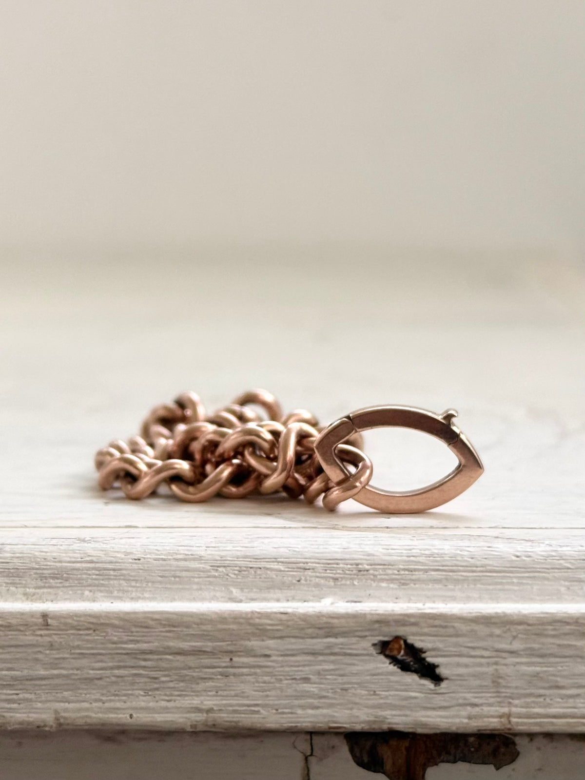 .375 .9ct heirloom classic solid rose gold hallmarked fob chain curb chain bracelet extension chain