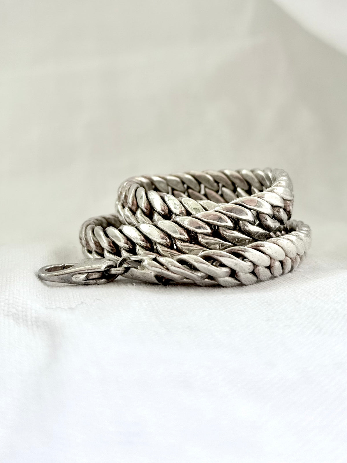 .10mm .1990s .925 modernist era chunky sterling silver thick Cuban Miami link flat link Italian luxurious puffy silver Cuban Curb chain necklace