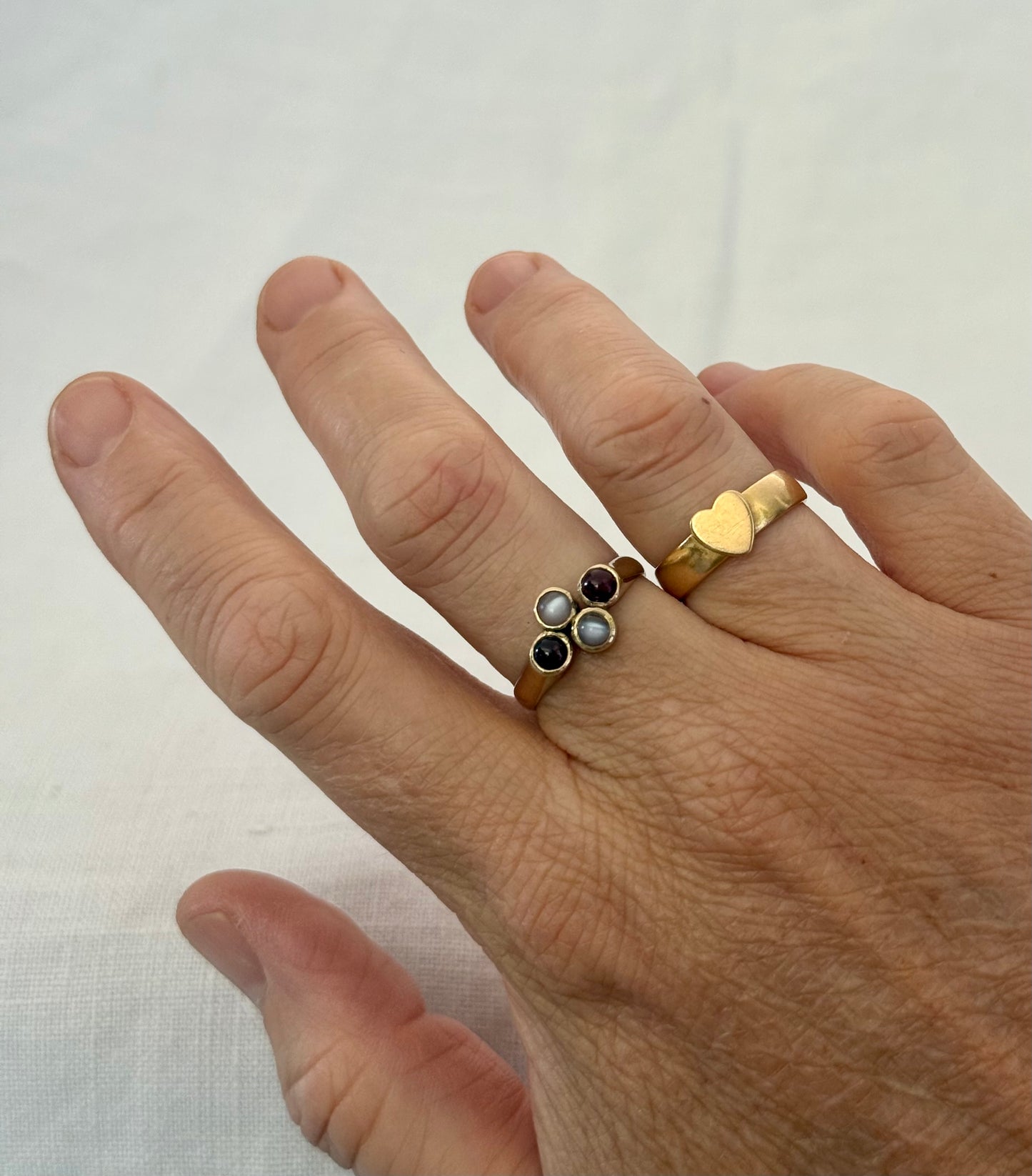 .18ct .1880s .1892 antique French .750 high carat yellow gold Bapst & Falize designer made heart love token band ring