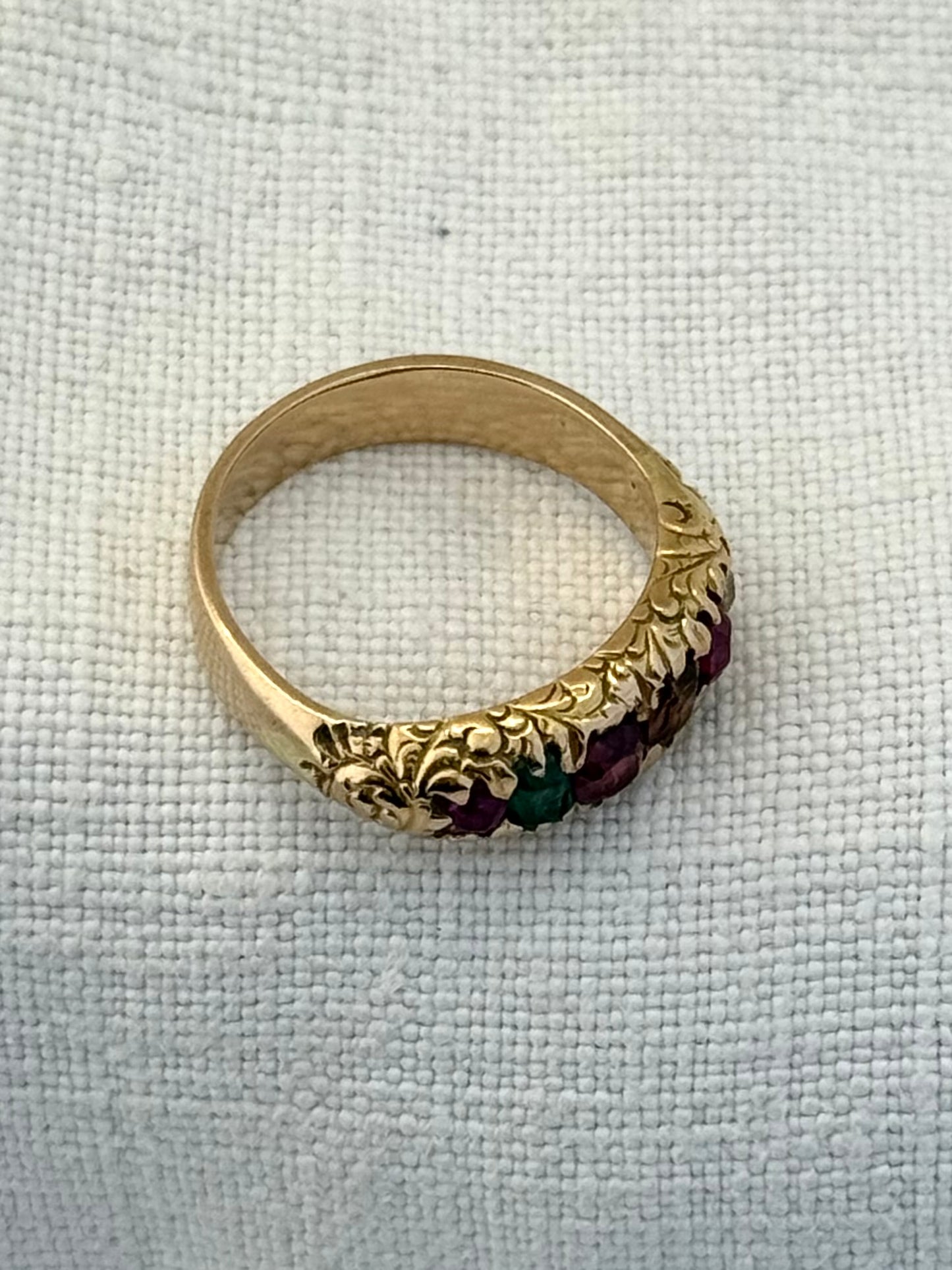 .14ct .1890s .1900s antique yellow gold REGARD love token symbol late Victorian early Edwardian gold ring