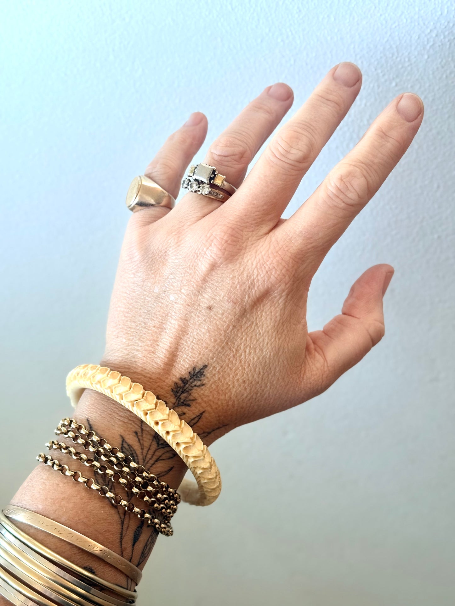.1800s antique Victorian Romantic hearts love token pre ban ivory bone hand carved Victorian hearts finely pierced high detail carved ivory bone heirloom stack bangle
