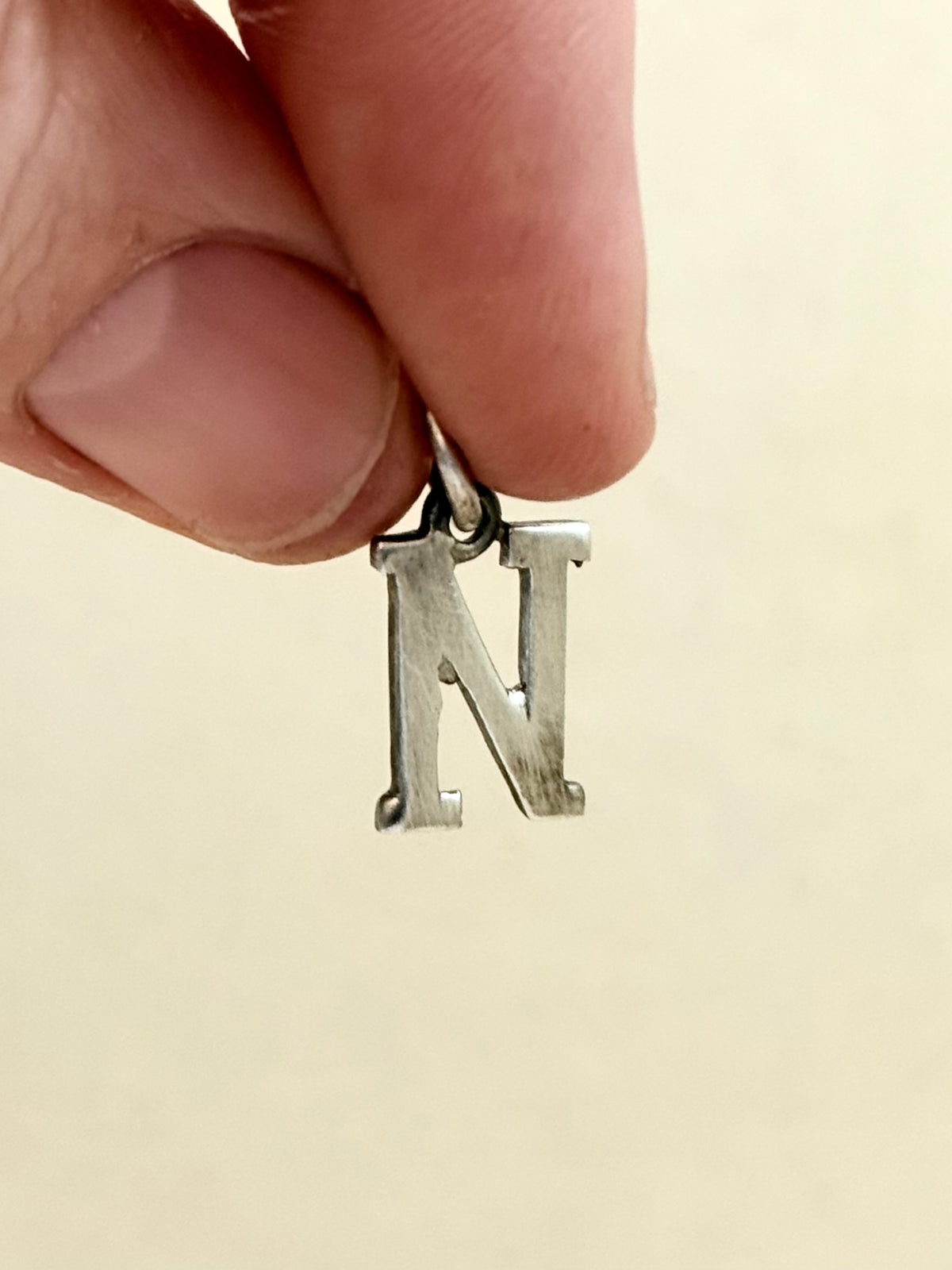 .925 vintage N capital letter pendants