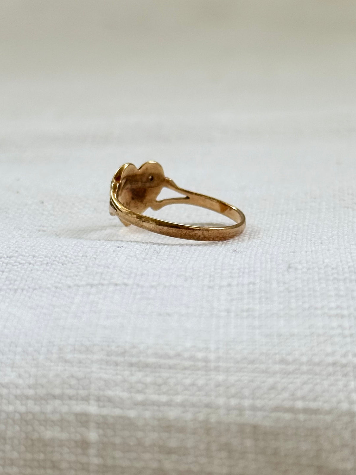 .375 .9ct gold heart token diamond starburst sweetheart love token swallow bird heart ring