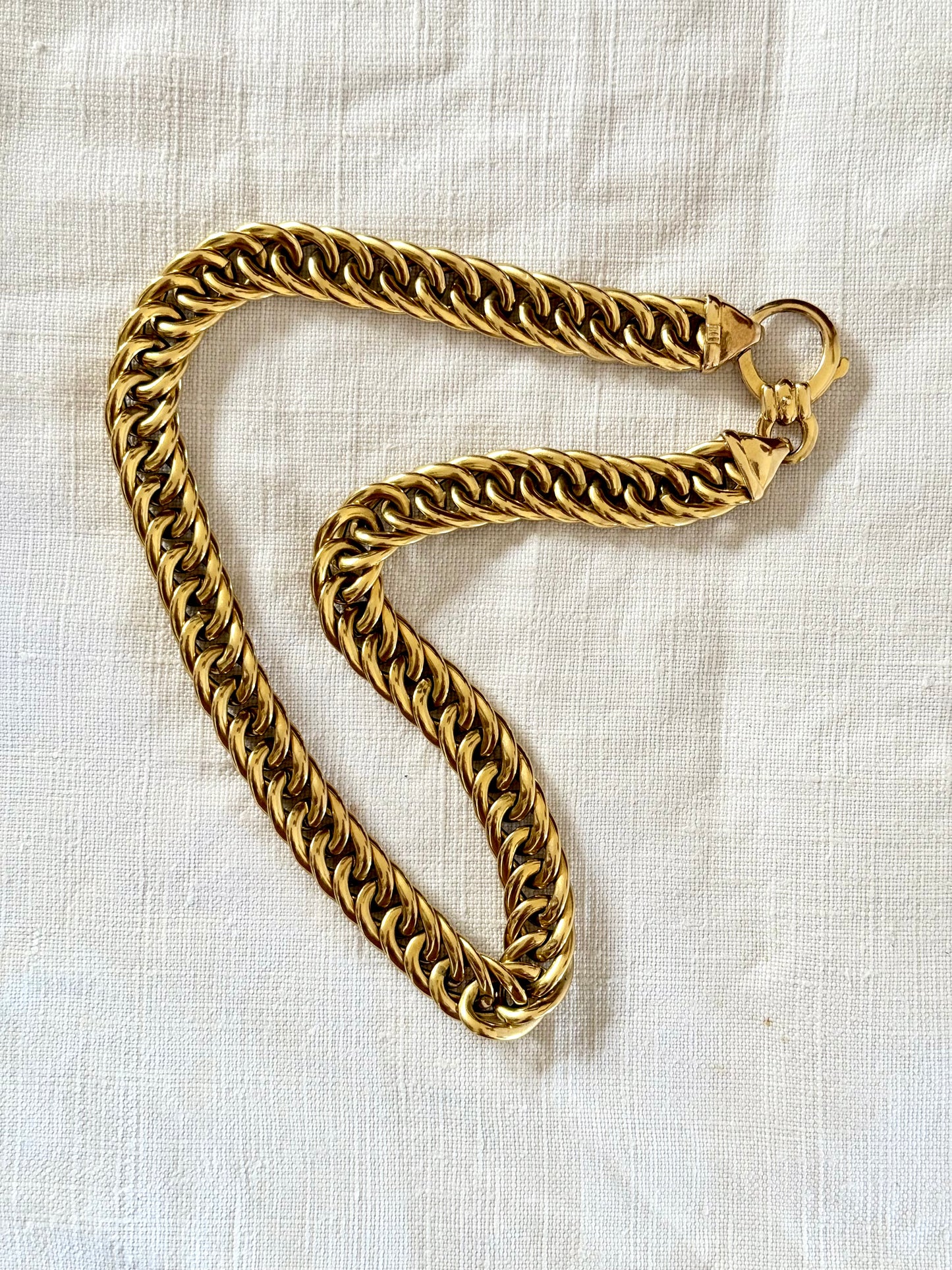 .13mm .1990s .375 modernist era chunky yellow 9ct gold thick Miami Curb Italian gold puffy luxurious gold Cuban Curb chain necklace