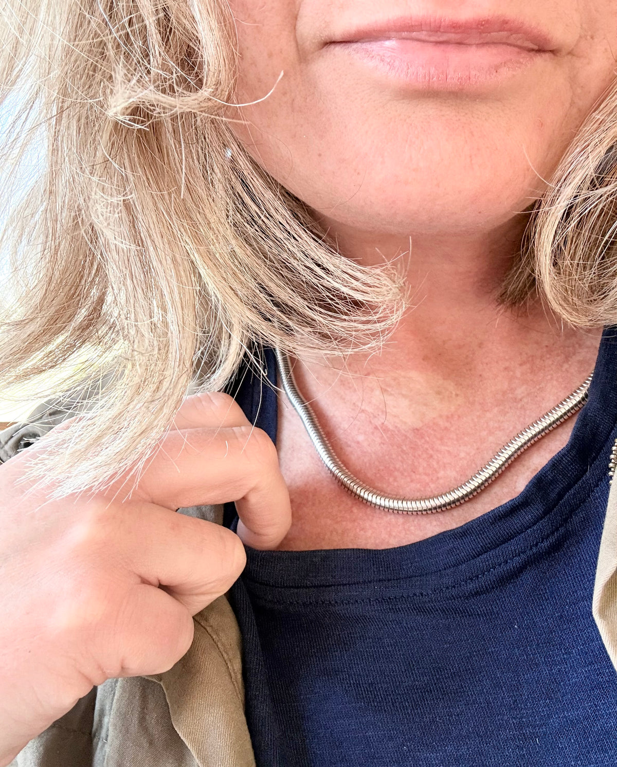 .6mm thick .925 chunky modernist super thick slinky sterling silver Italy snake chain necklace