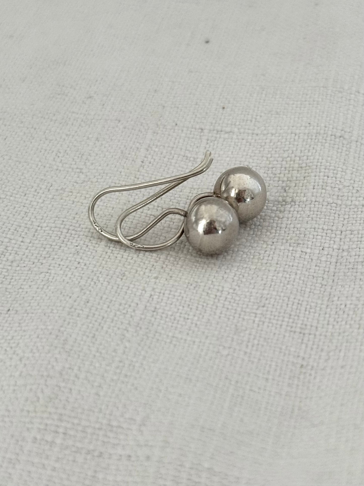 .8mm ball .925 modernist round ball dangle drop sterling silver round hook earrings