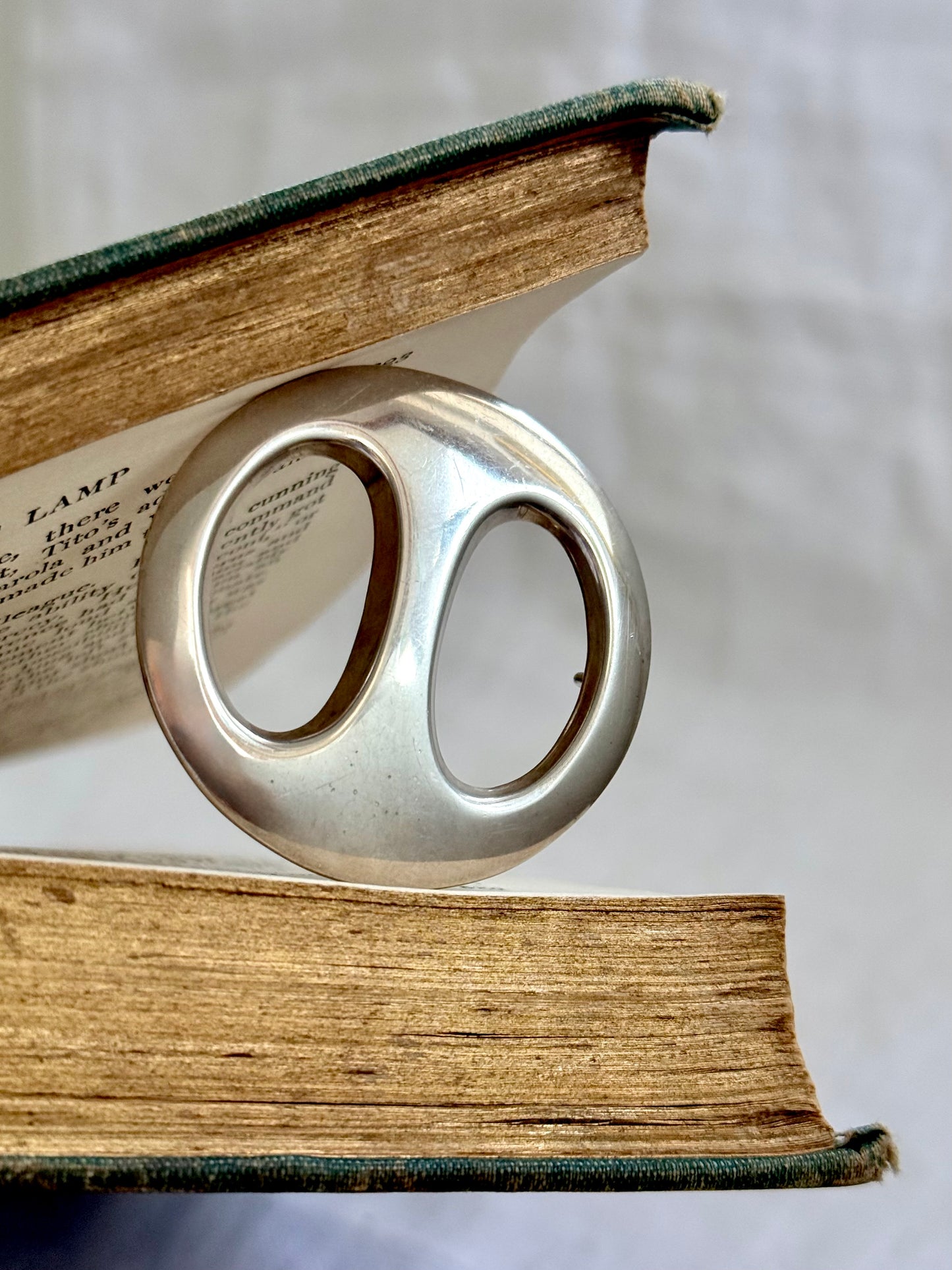 .1950s .925 Bernhard Herzt Danish Denmark Modernist designer silver brooch pendant scarf ring