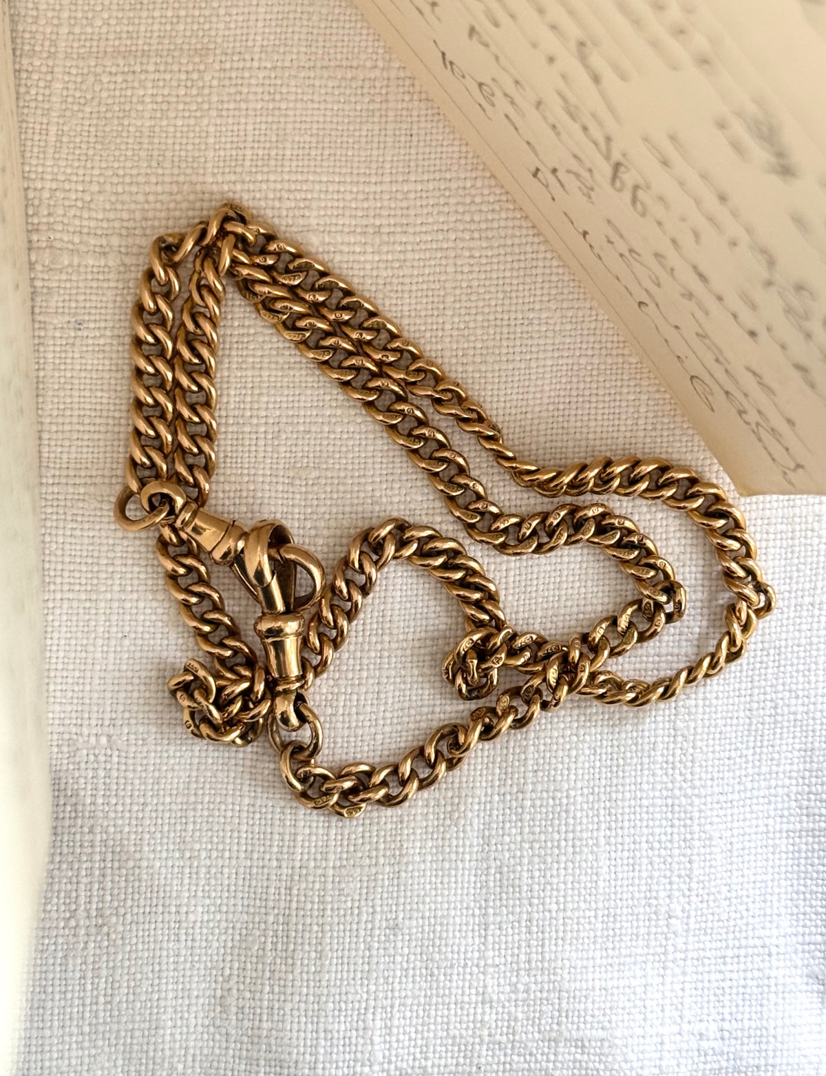 .1920 .375 .9ct antique desirable Edwardian graduated solid gold hallmark 375 gold fob chain necklace