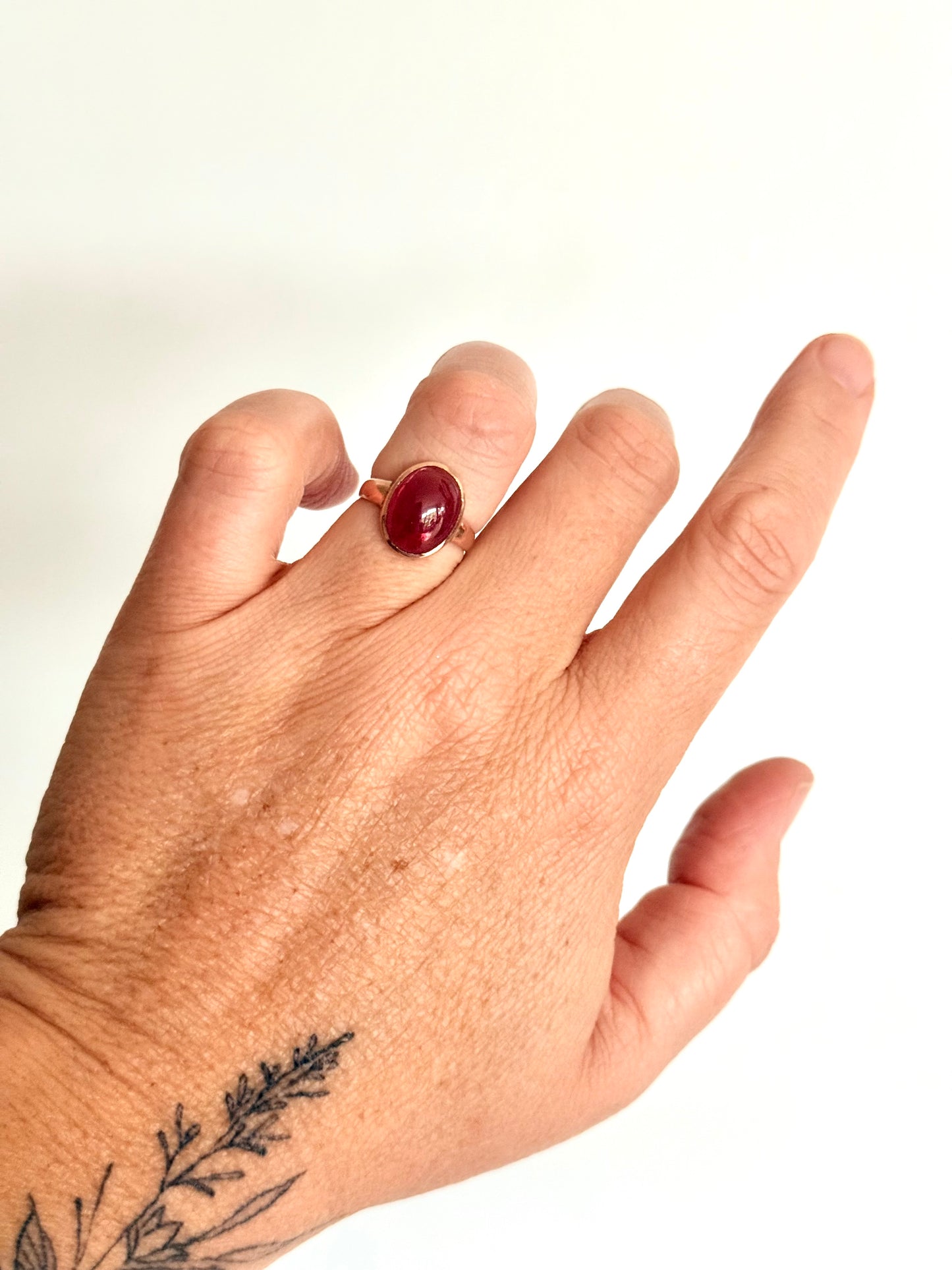 .15ct .1912 antique 3ct Pink Tourmaline cabochon gemstone treasured Chester England hallmarked 15ct gold high carat rose gold pink stone ring