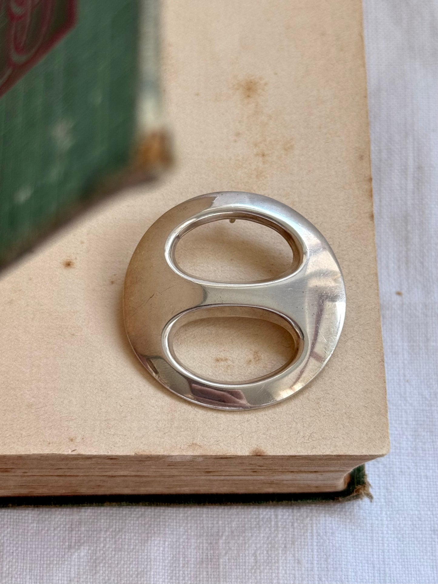 .1950s .925 Bernhard Herzt Danish Denmark Modernist designer silver brooch pendant scarf ring