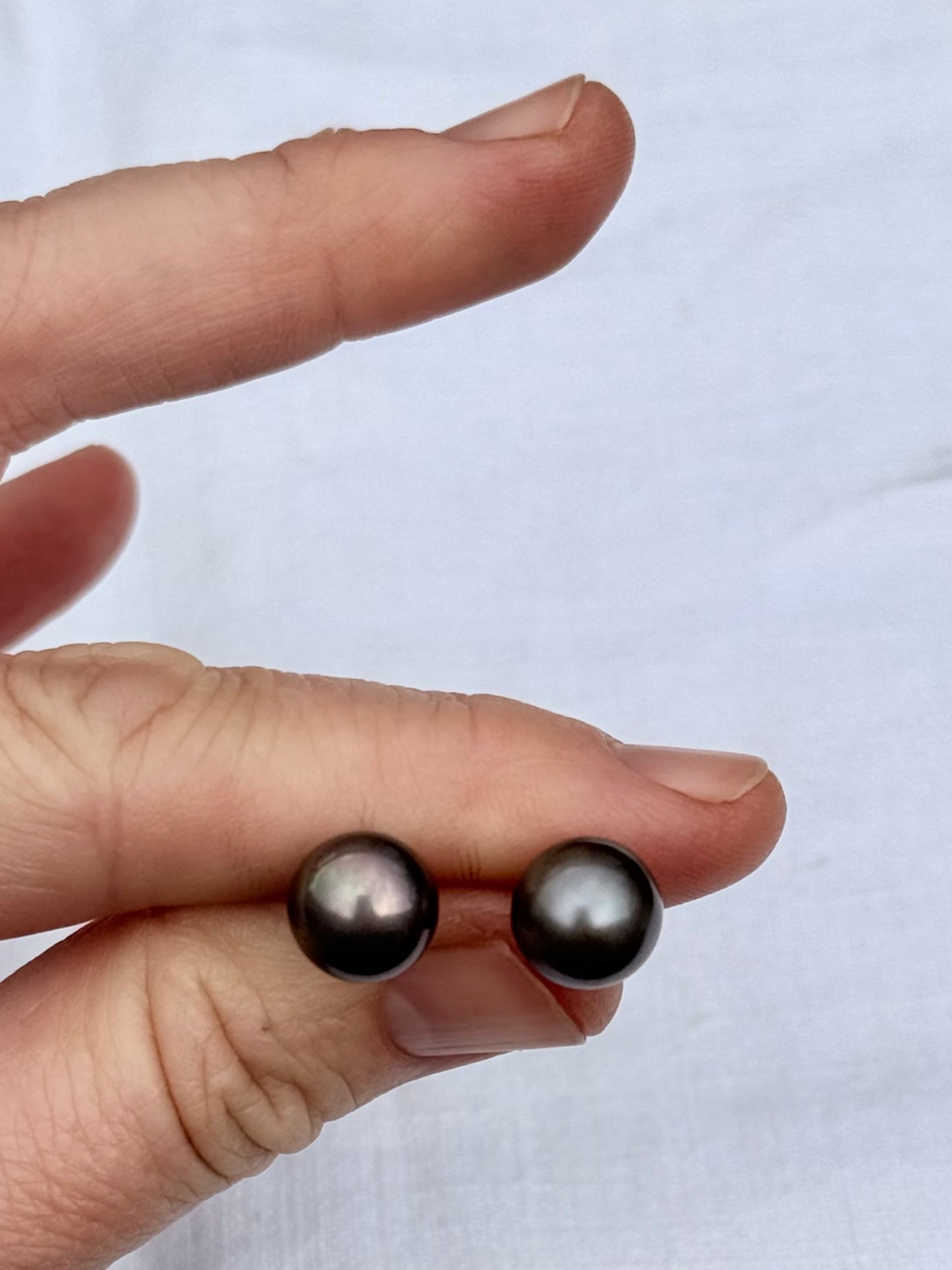 .10mm large pearl .925 luxury Black Purple Tahitian pearl luxurious post stud earrings